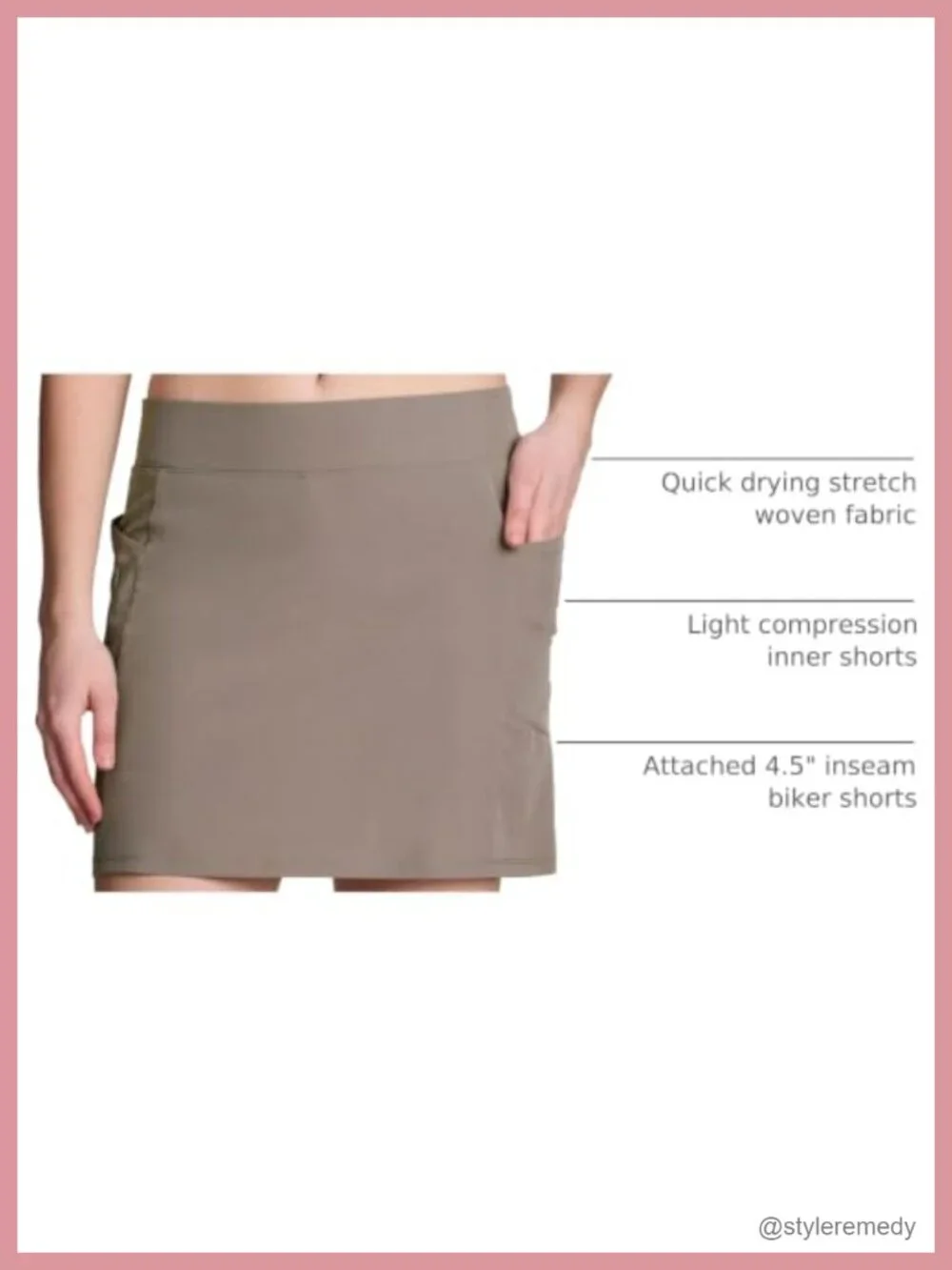 Athletic Skort with Bike Shorts Quick Dry Golf Tennis
